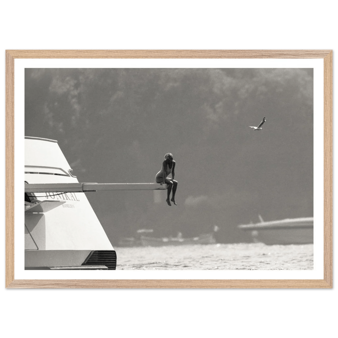 Tableau Noir et Blanc Princesse Diana Yacht - La Maison Du Tableau