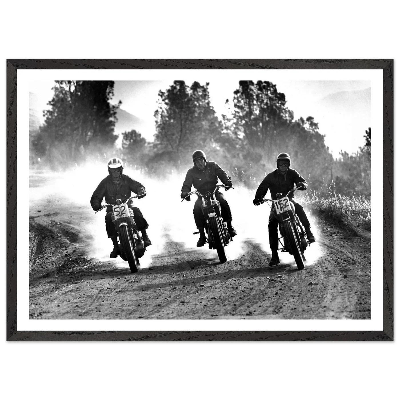 Tableau Noir et Blanc Steve McQueen Moto - La Maison Du Tableau