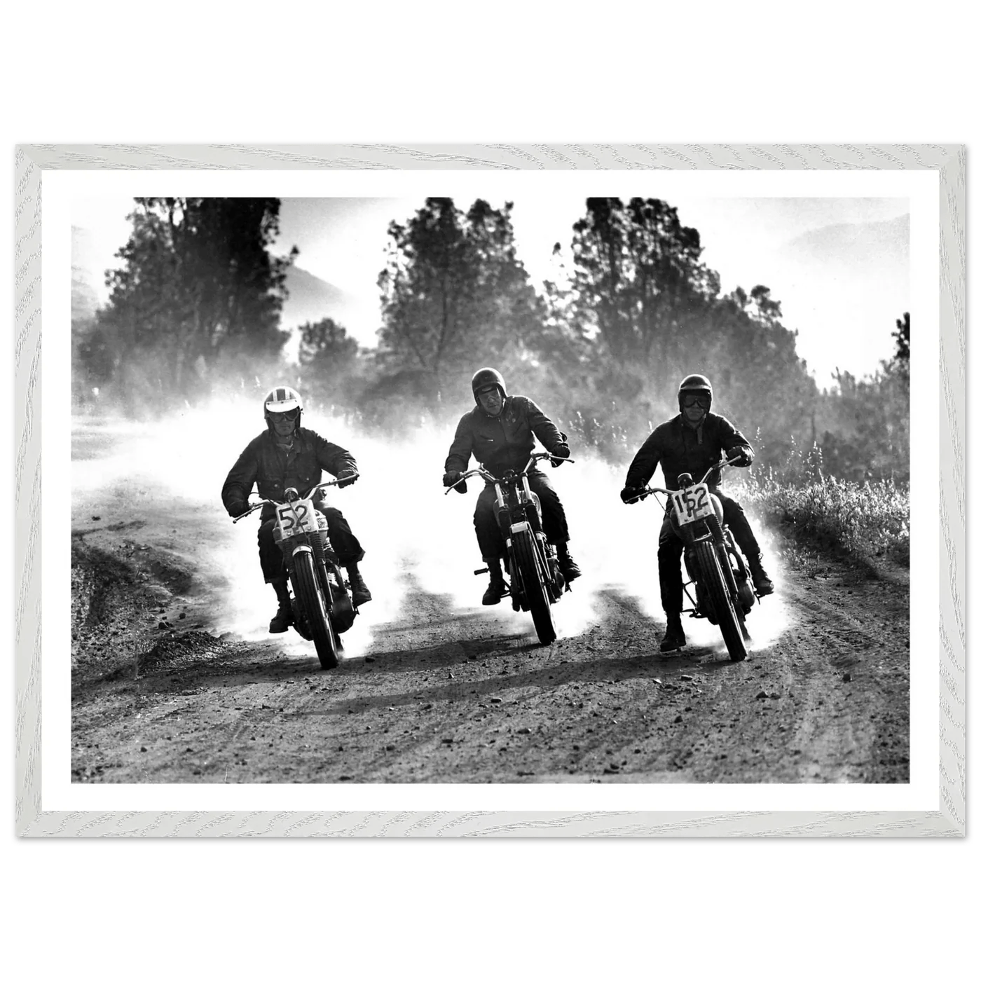 Tableau Noir et Blanc Steve McQueen Moto - La Maison Du Tableau