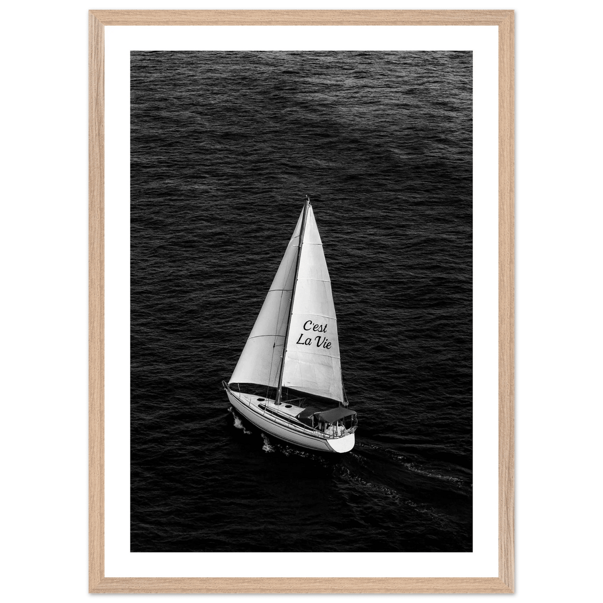 Tableau Noir et Blanc Voilier C'est la Vie - La Maison Du Tableau