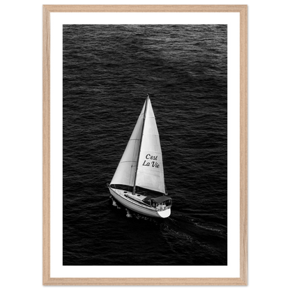 Tableau Noir et Blanc Voilier C'est la Vie - La Maison Du Tableau