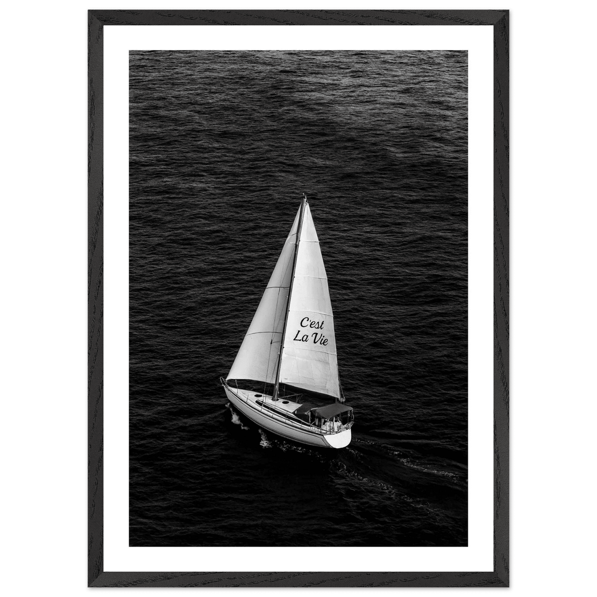 Tableau Noir et Blanc Voilier C'est la Vie - La Maison Du Tableau