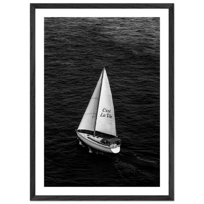 Tableau Noir et Blanc Voilier C'est la Vie - La Maison Du Tableau