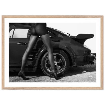 Tableau Noir et Blanc Voiture Porsche Vintage - La Maison Du Tableau