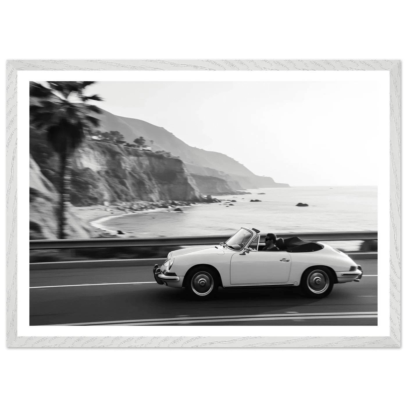 Tableau Noir et Blanc Voiture Vintage Côte Ouest - La Maison Du Tableau