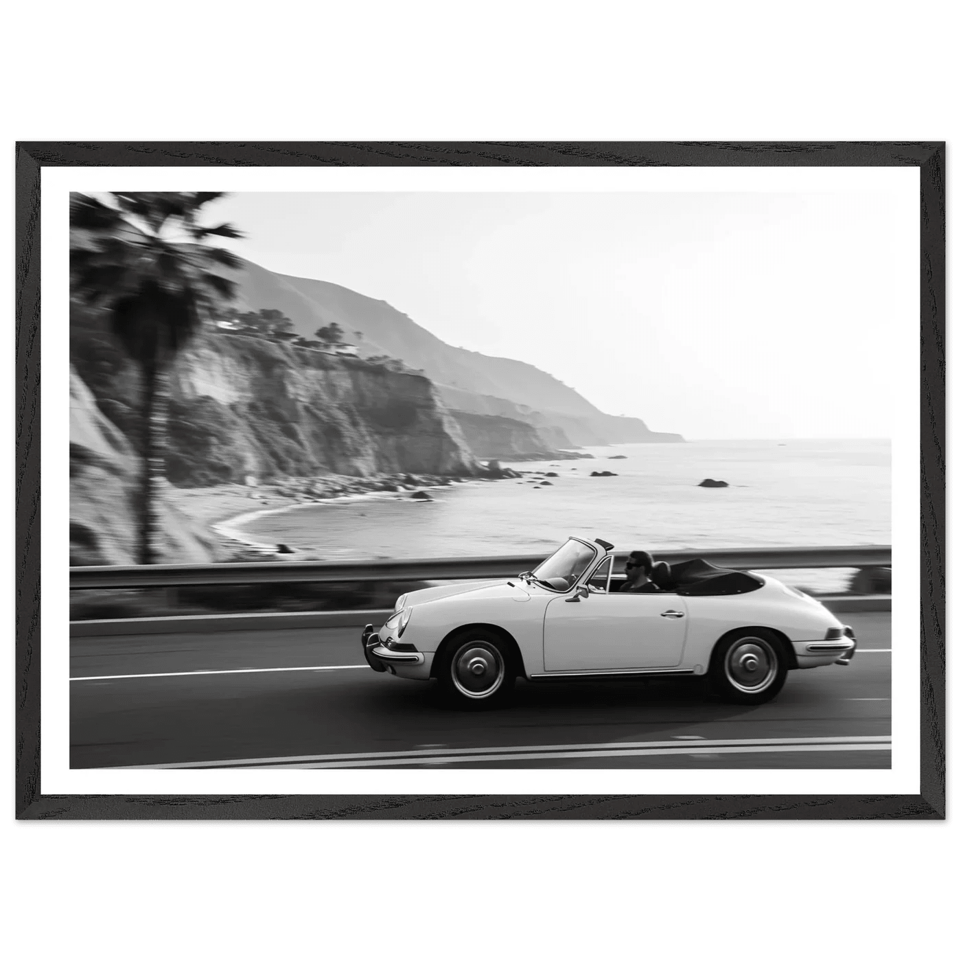 Tableau Noir et Blanc Voiture Vintage Côte Ouest - La Maison Du Tableau