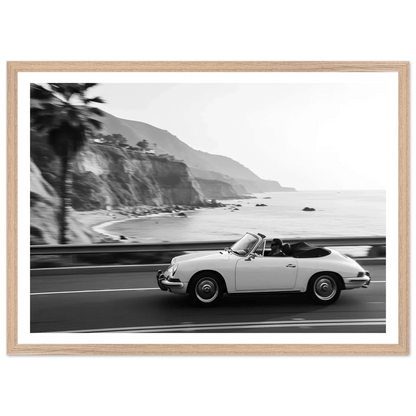 Tableau Noir et Blanc Voiture Vintage Côte Ouest - La Maison Du Tableau