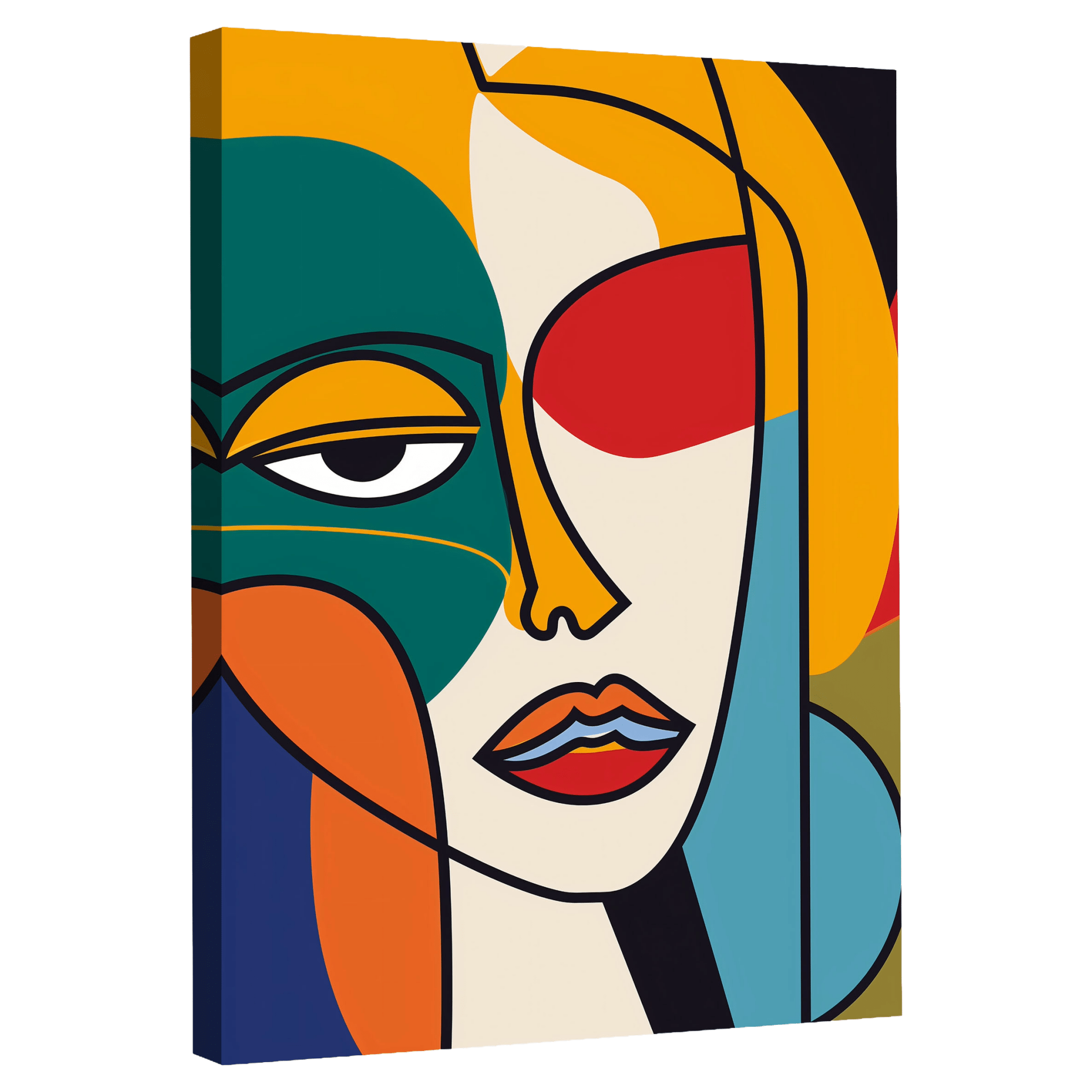 Tableau Peinture Visage Abstrait - La Maison Du Tableau