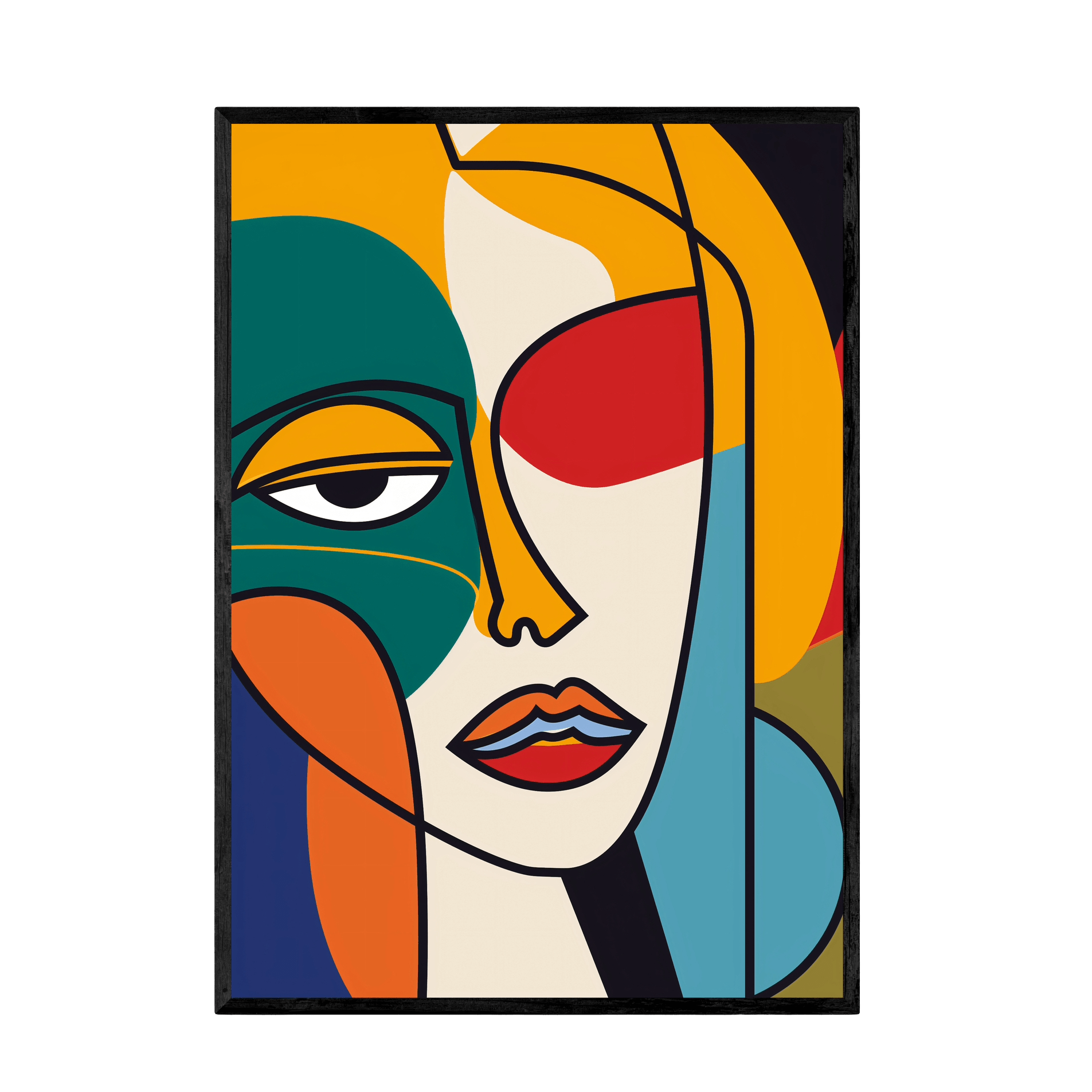 Tableau Peinture Visage Abstrait - La Maison Du Tableau