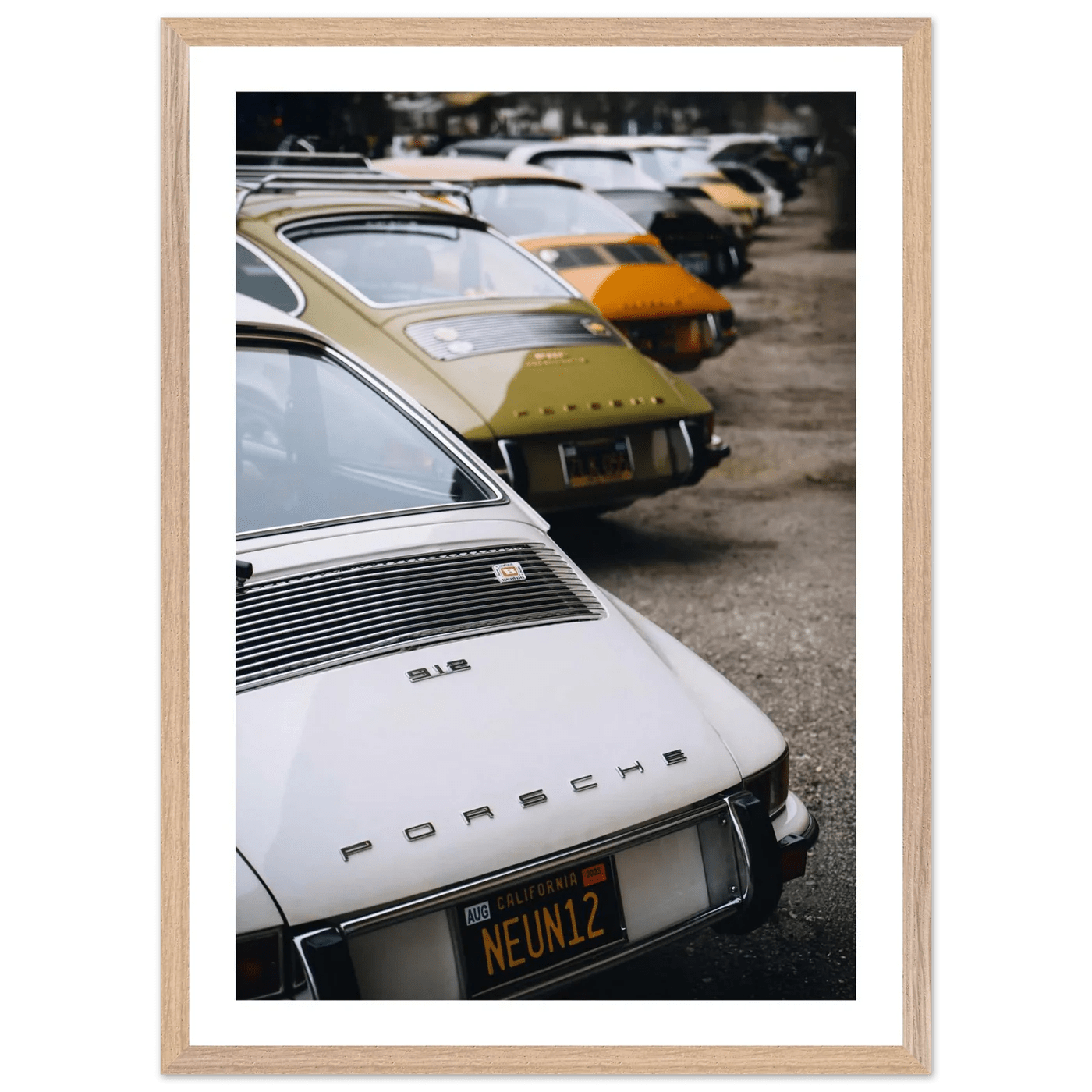 Tableau Photographie Alignement Porsche Vintage - La Maison Du Tableau