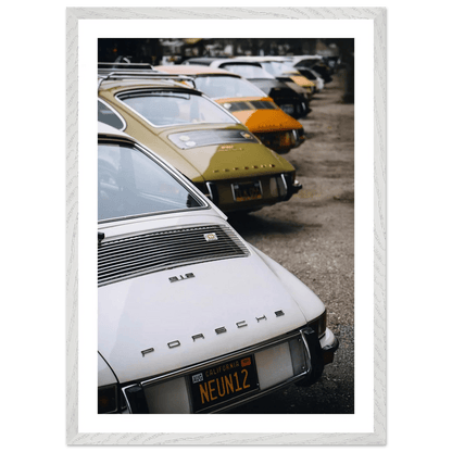 Tableau Photographie Alignement Porsche Vintage - La Maison Du Tableau