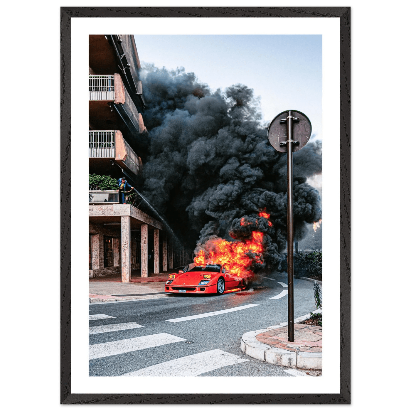 Tableau Photographie Ferrari en Flammes - La Maison Du Tableau