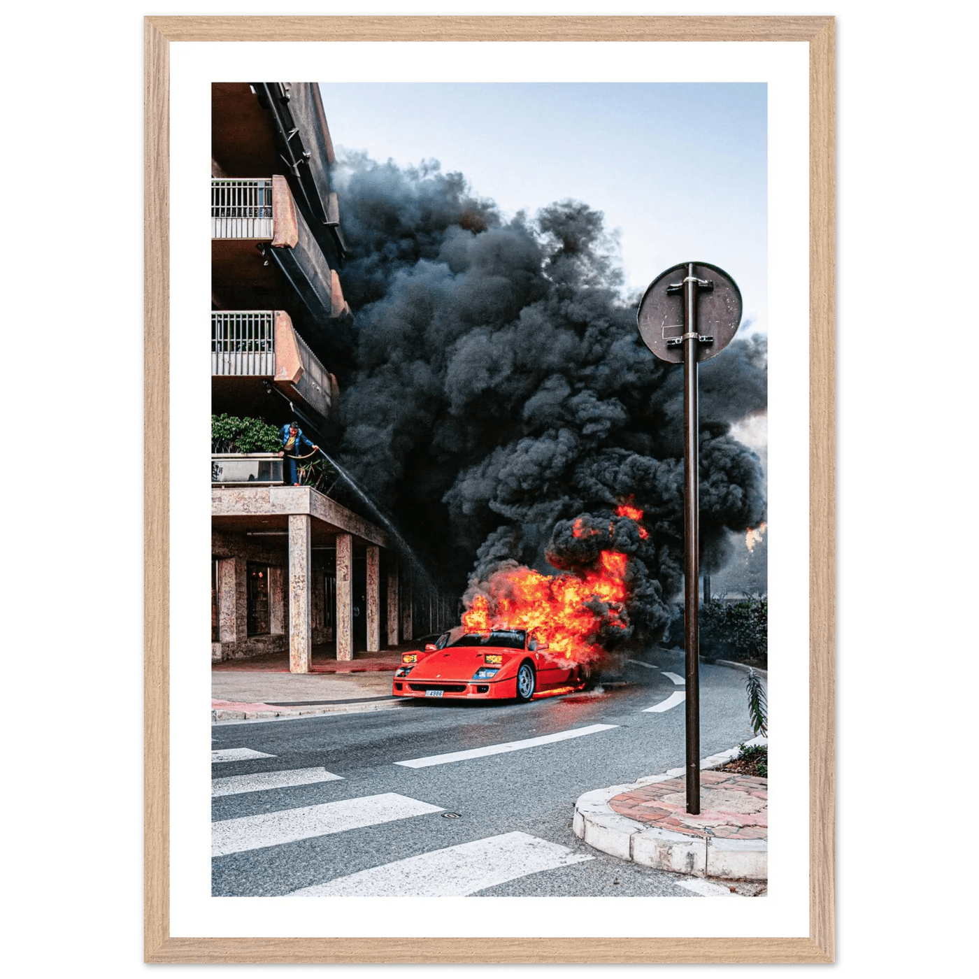 Tableau Photographie Ferrari en Flammes - La Maison Du Tableau