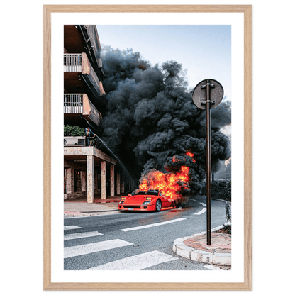 Tableau Photographie Ferrari en Flammes - La Maison Du Tableau