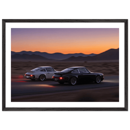 Tableau Photographie Porsches Coucher de Soleil - La Maison Du Tableau