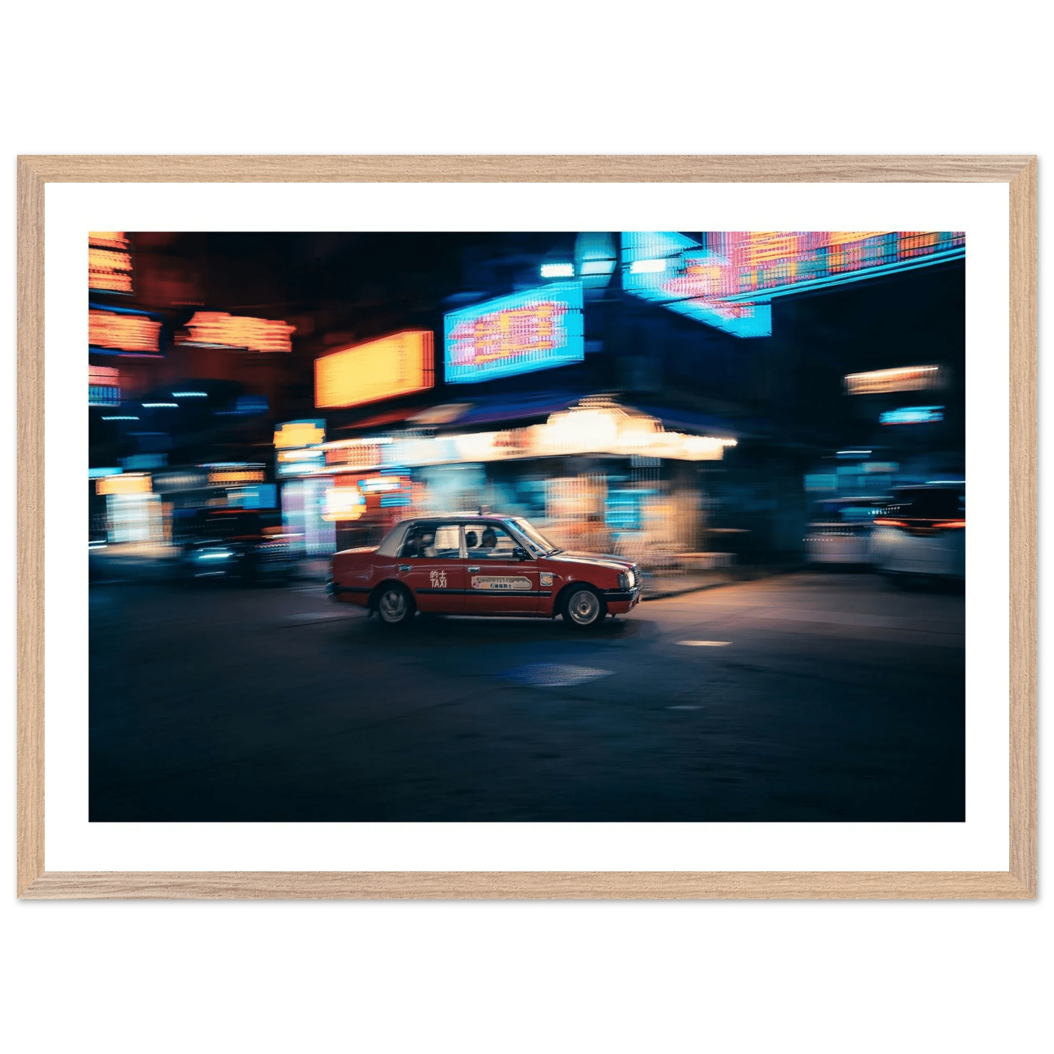 Tableau Photographie Taxi Rouge Hong Kong - La Maison Du Tableau