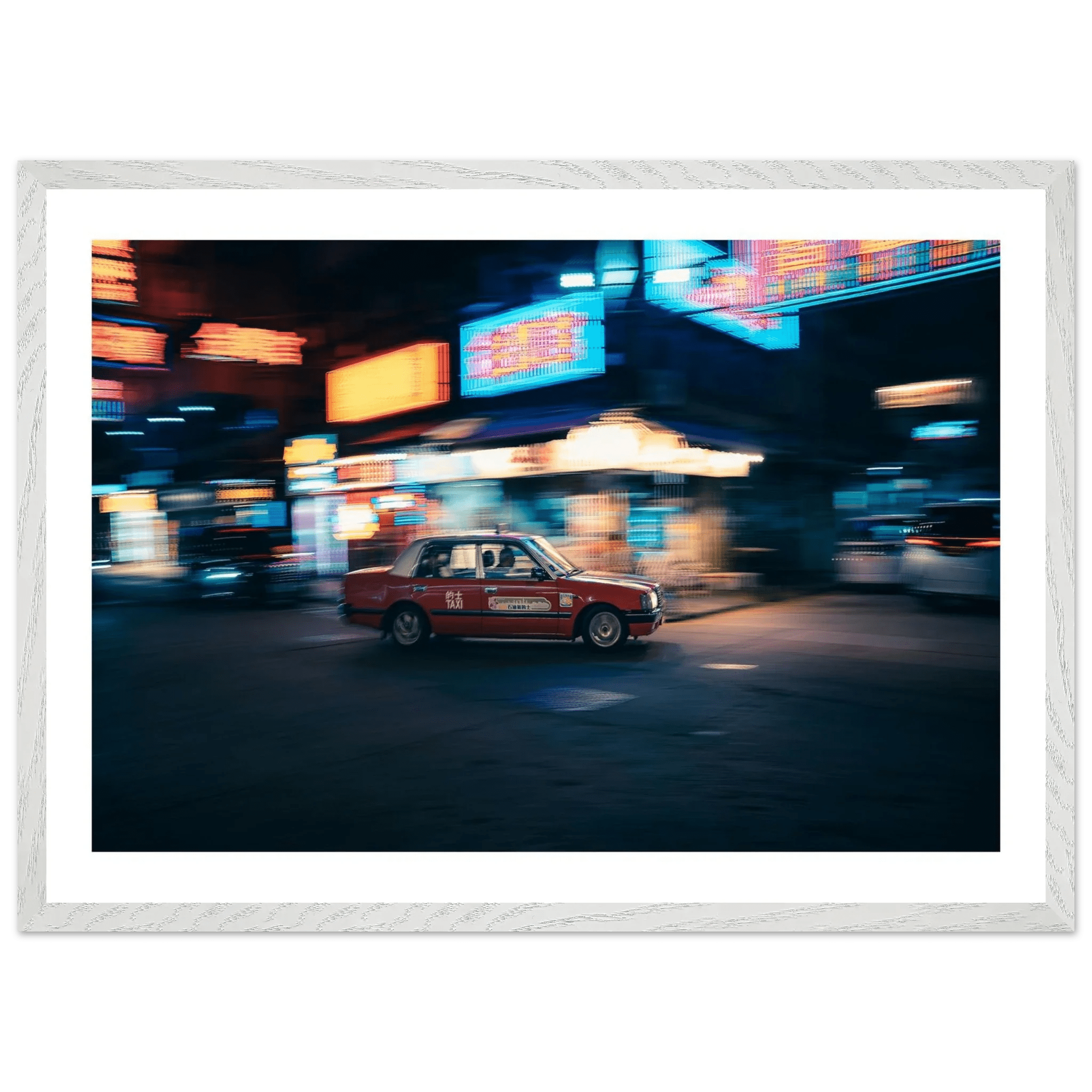 Tableau Photographie Taxi Rouge Hong Kong - La Maison Du Tableau