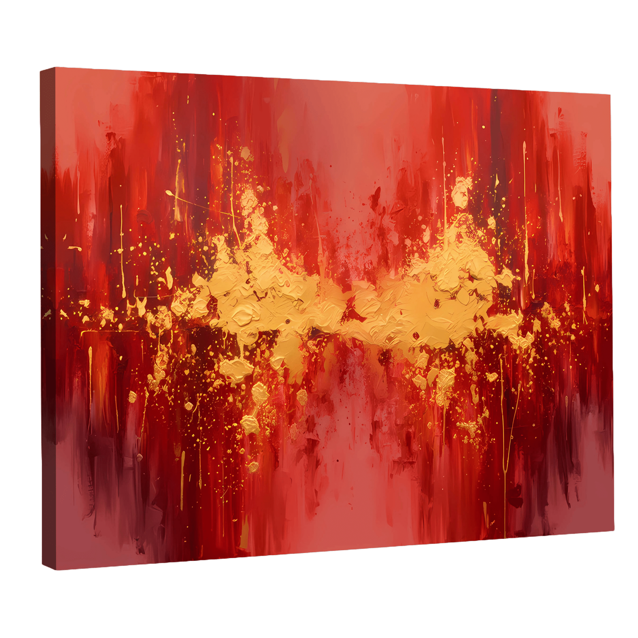 Tableau Rouge Abstrait - La Maison Du Tableau