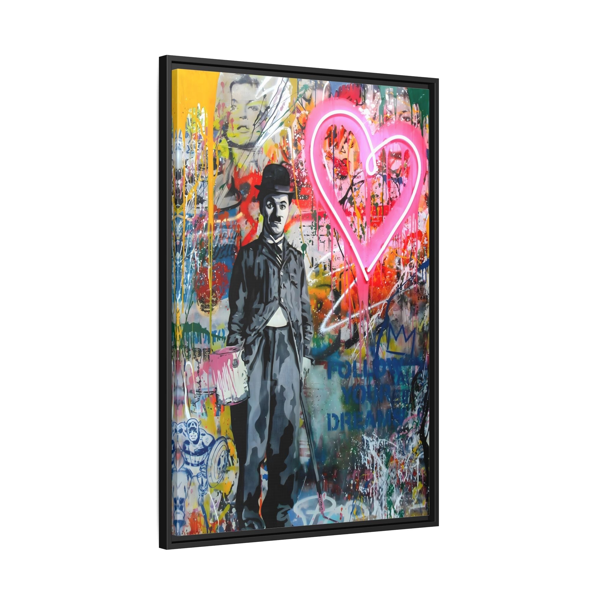 Tableau Street Art Charlie Chaplin - La Maison Du Tableau