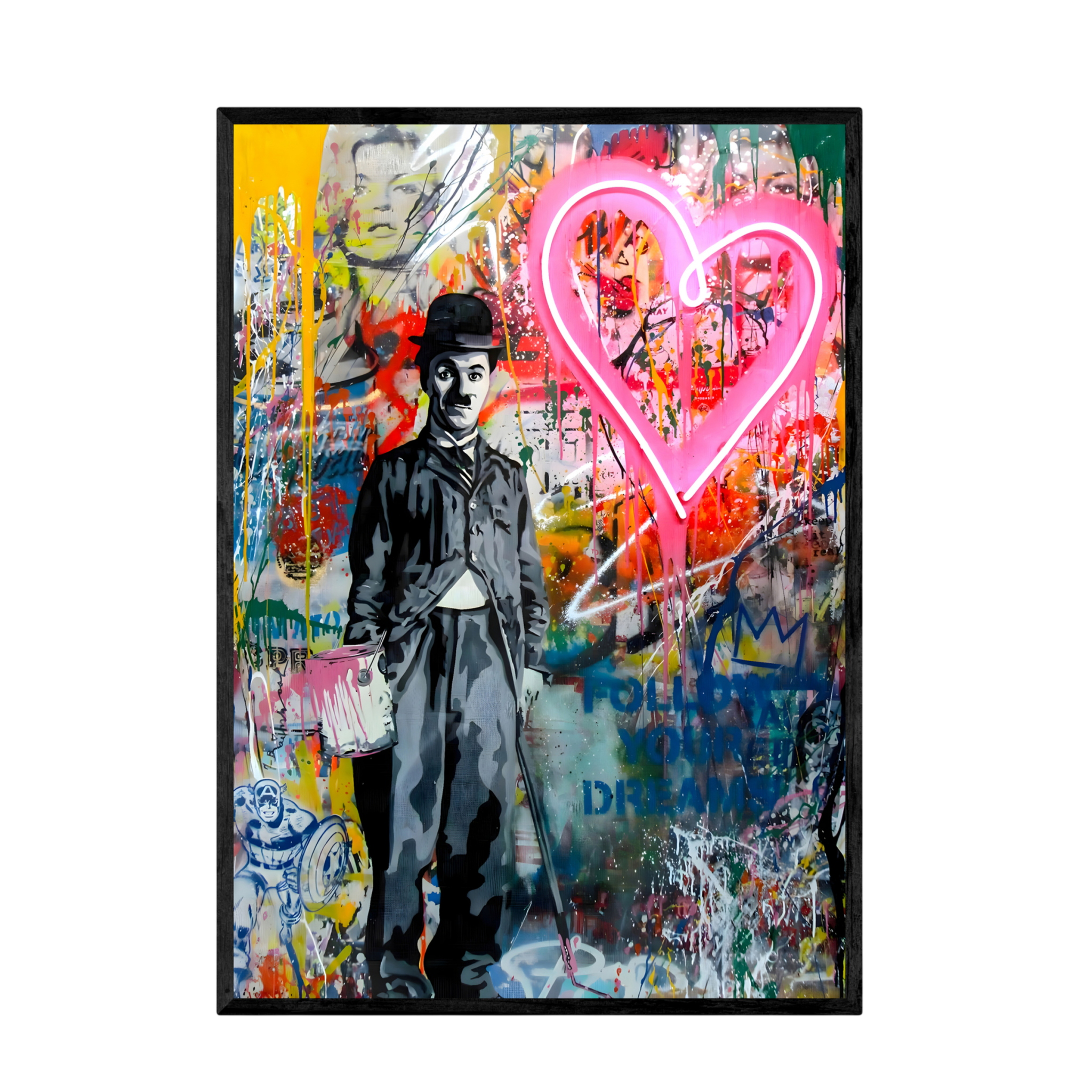 Tableau Street Art Charlie Chaplin - La Maison Du Tableau