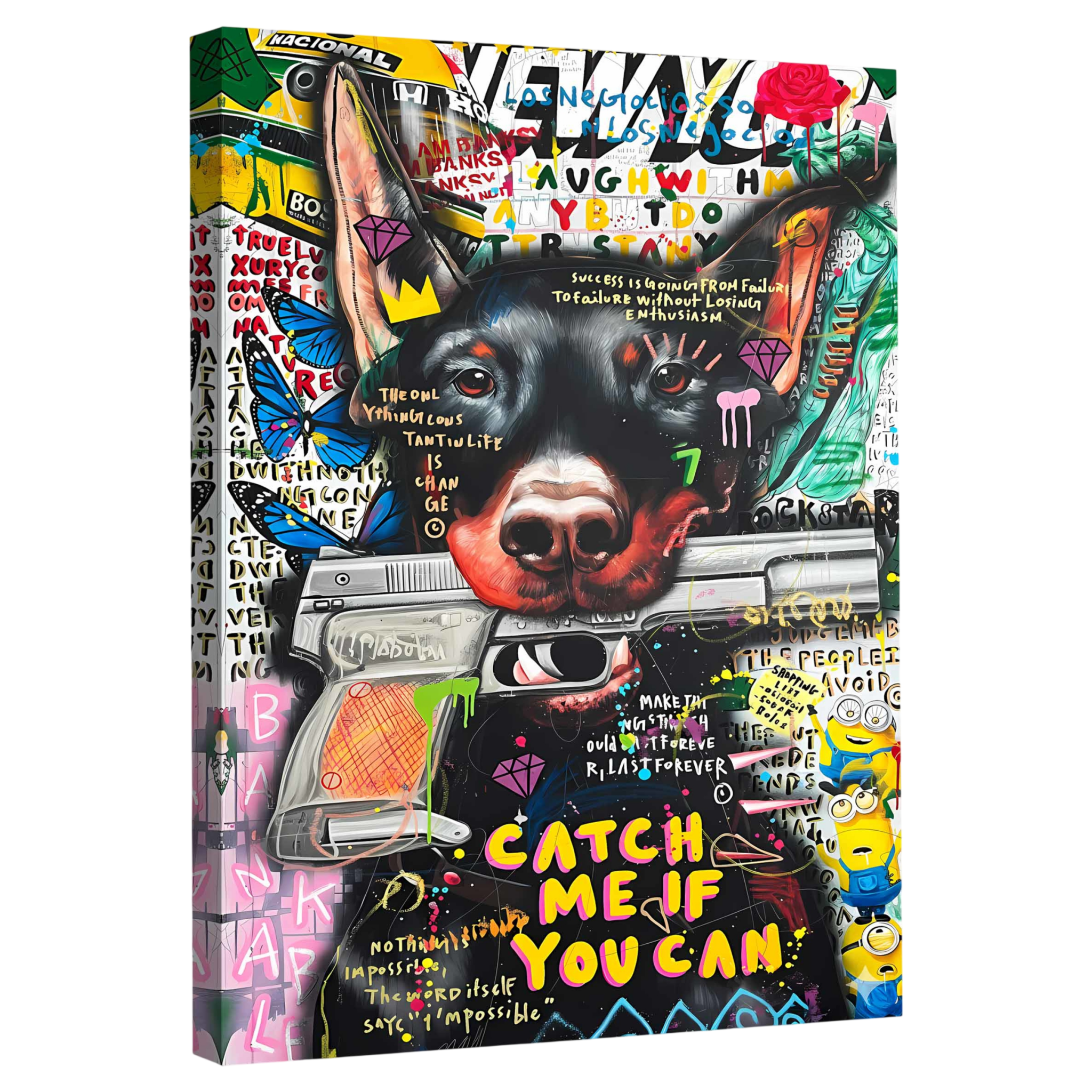 Tableau Street Art Doberman - La Maison Du Tableau