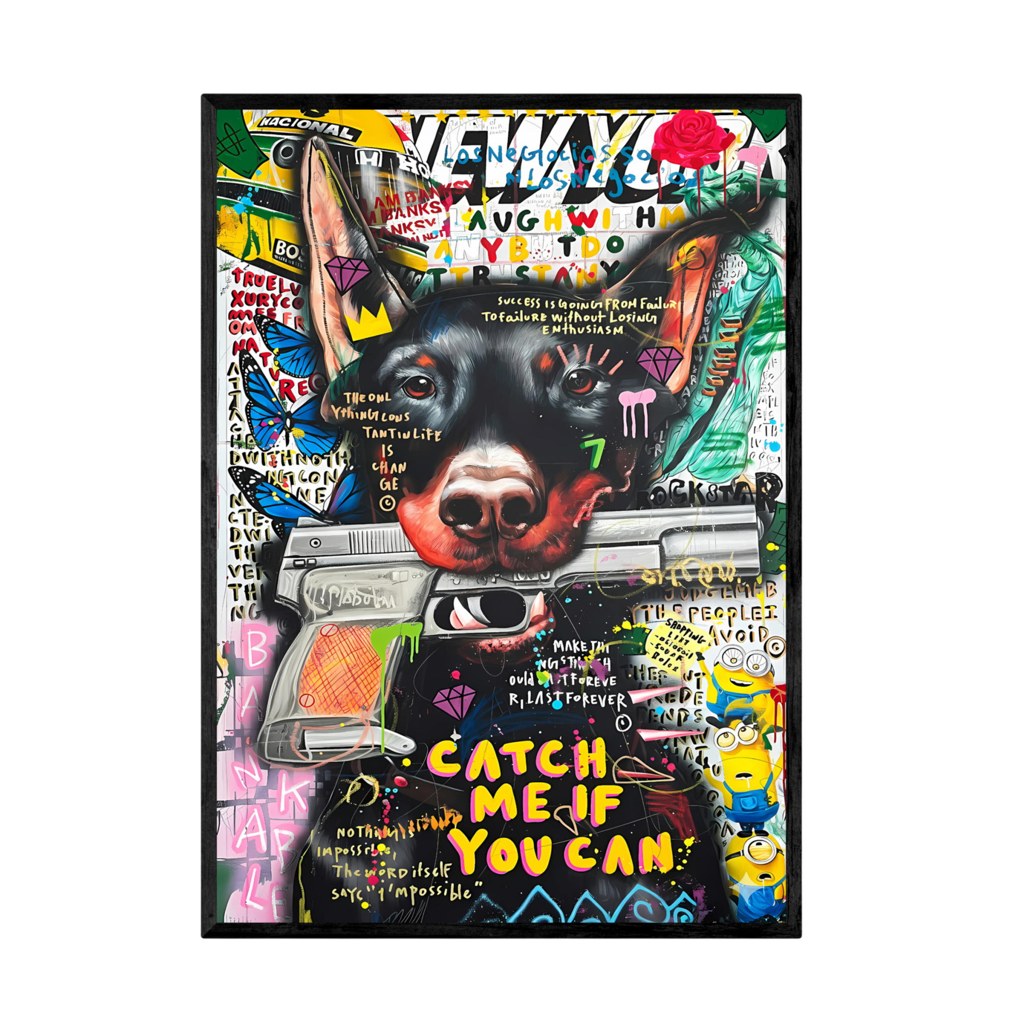 Tableau Street Art Doberman - La Maison Du Tableau