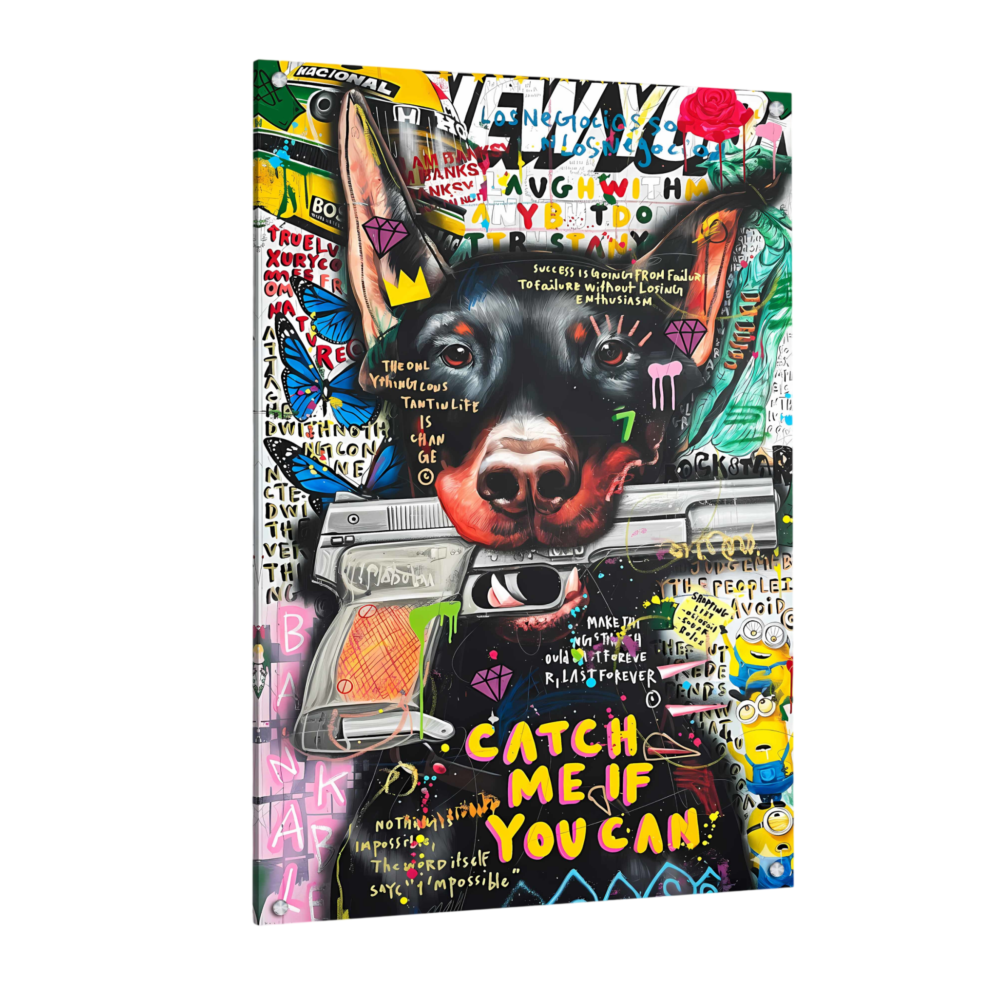 Tableau Street Art Doberman - La Maison Du Tableau