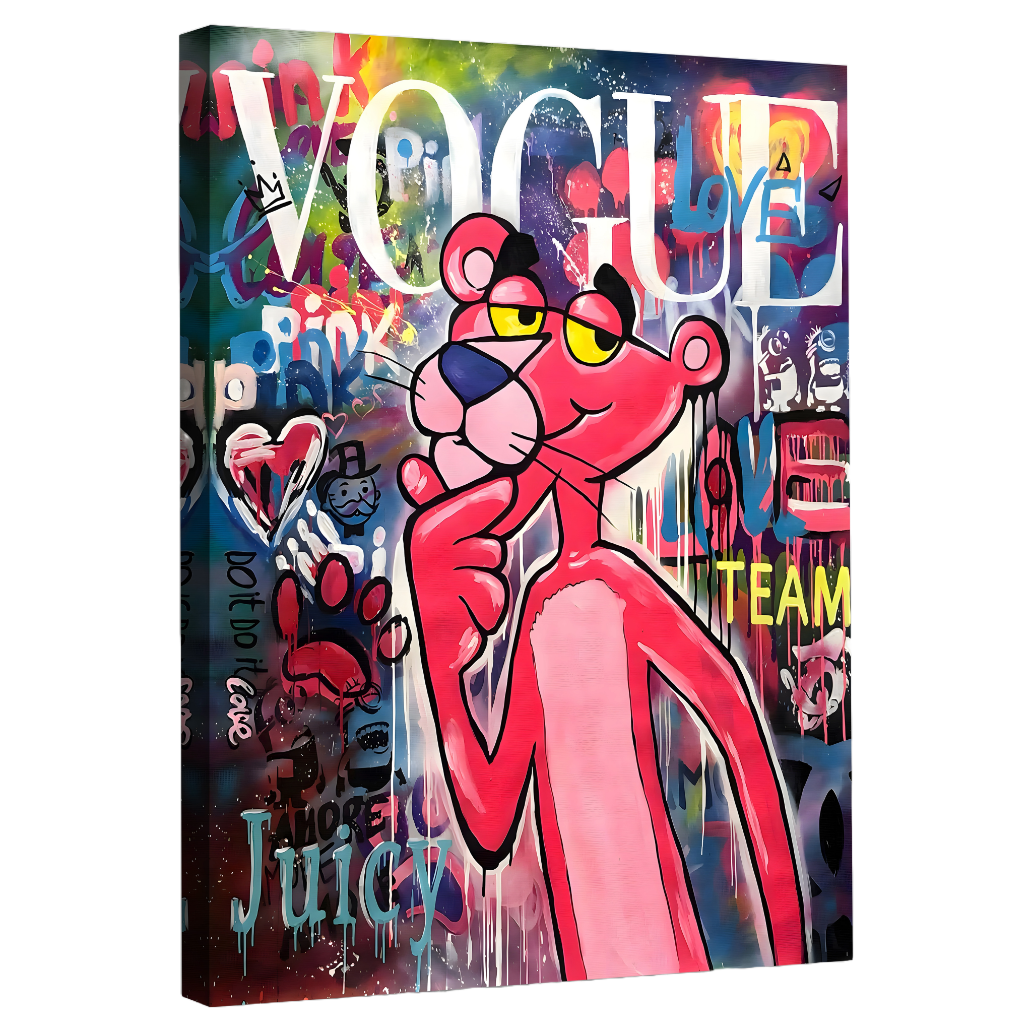 Tableau Street Art Panthère Rose - La Maison Du Tableau