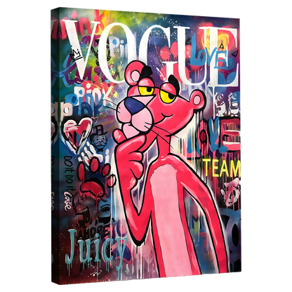 Tableau Street Art Panthère Rose - La Maison Du Tableau