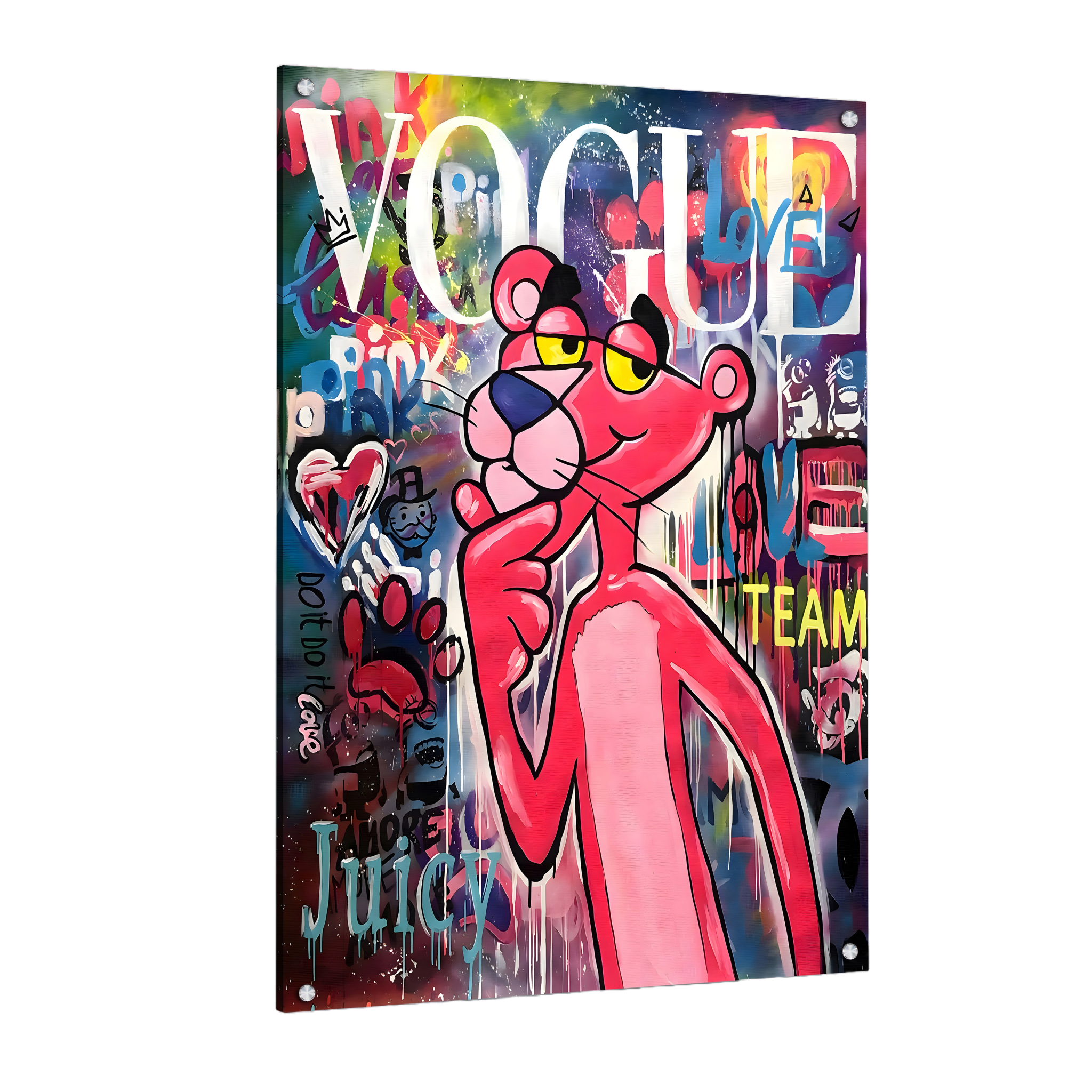 Tableau Street Art Panthère Rose - La Maison Du Tableau