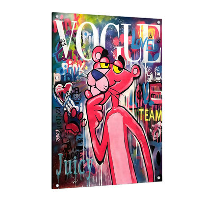 Tableau Street Art Panthère Rose - La Maison Du Tableau